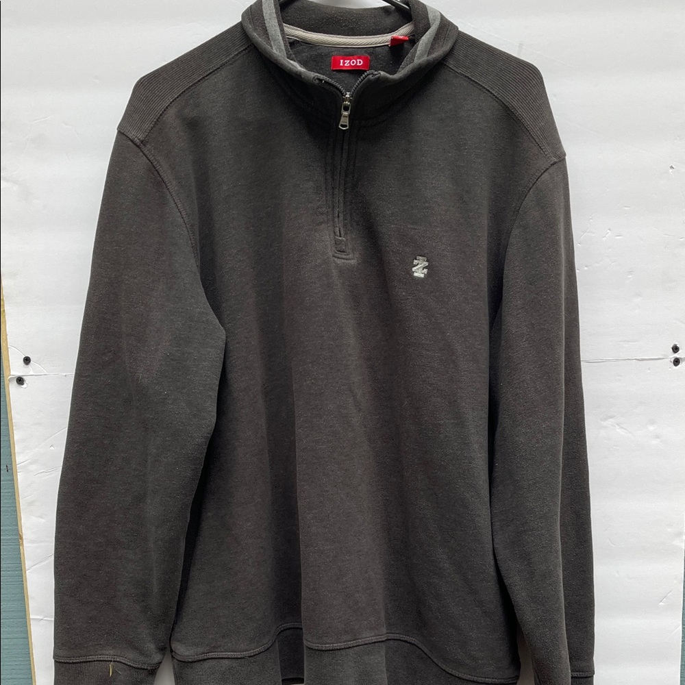 IZOD Men's Charcoal Zip-Up Sweater